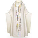 Chasuble White Embroidered Crosses