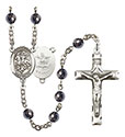 St. George/Army 6mm Hematite Rosary R6002S-8040S2
