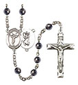St. Christopher/Cheerleading 6mm Hematite Rosary R6002S-8140