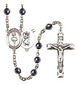 St. Christopher/Dance 6mm Hematite Rosary R6002S-8143