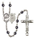 St. John Paul II 6mm Hematite Rosary R6002S-8234