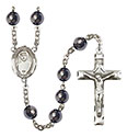 St. Maria Faustina 8mm Hematite Rosary R6003S-8069