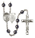 Guardian Angel/Army 8mm Hematite Rosary R6003S-8118S2