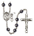St. Christopher/Track&amp;Field 8mm Hematite Rosary R6003S-8510