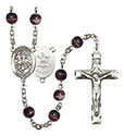 St. George/Army 7mm Brown Rosary R6004S-8040S2