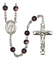 St. Tarcisius 7mm Brown Rosary R6004S-8261
