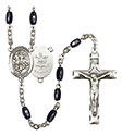 St. George/Army 8x5mm Black Onyx Rosary R6005S-8040S2