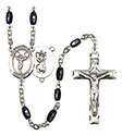 St. Christopher/Cheerleading 8x5mm Black Onyx Rosary R6005S-8140