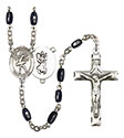 St. Christopher/Dance 8x5mm Black Onyx Rosary R6005S-8512