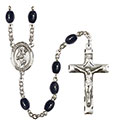 St. Scholastica 8x6mm Black Onyx Rosary R6006S-8099