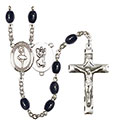 St. Christopher/Dance 8x6mm Black Onyx Rosary R6006S-8143