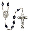 St. Bartholomew the Apostle 8x6mm Black Onyx Rosary R6006S-8238