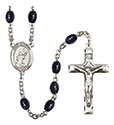 St. Tarcisius 8x6mm Black Onyx Rosary R6006S-8261