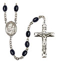 O/L of Lourdes 8x6mm Black Onyx Rosary R6006S-8288