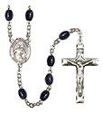 St. Theodore Stratelates 8x6mm Black Onyx Rosary R6006S-8415