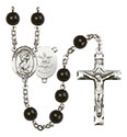 St. Christopher/Army 7mm Black Onyx Rosary R6007S-8022S2