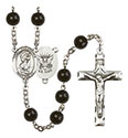 St. Christopher/Navy 7mm Black Onyx Rosary R6007S-8022S6