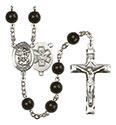 St. Michael/EMT 7mm Black Onyx Rosary R6007S-8076S10