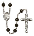 St. Theresa 7mm Black Onyx Rosary R6007S-8106