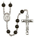 St. Tarcisius 7mm Black Onyx Rosary R6007S-8261