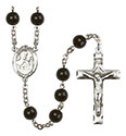 St. Kieran 7mm Black Onyx Rosary R6007S-8367