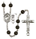 St. Christopher/Gymnastics 7mm Black Onyx Rosary R6007S-8513
