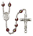 St. Nicholas 7mm Garnet Aurora Borealis Rosary R6008GTS-8080