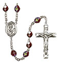 St. Paul the Apostle 7mm Garnet Aurora Borealis Rosary R6008GTS-8086
