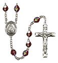 St. Theodora 7mm Garnet Aurora Borealis Rosary R6008GTS-8382