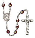 St. Theodore Stratelates 7mm Garnet Aurora Borealis Rosary R6008GTS-8415