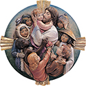 Relief Medallion Jesus with Children of the World 100/37