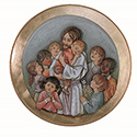 Relief Medallion Jesus with Children Fiberglass 100/61