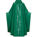 Chasuble Green Embroidered Crosses