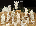 Nativity 15 Piece Set 27&quot; White Resin-stone