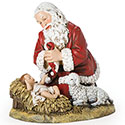 Statue of Kneeling Santa Resin-stone 13&quot; 26780