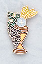 First Communion Wheat &amp; Grapes Lapel Pin