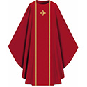 Chasuble Assisi with Braid &amp; Cross Red 701032