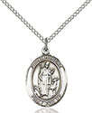 Sterling Silver St. Hubert of Liege Pendant 8045