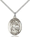 Sterling Silver St. Raphael the Archangel Pendant 8092