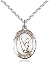 Sterling Silver St. Christopher/Gymnastics Pendant 8142
