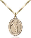 14kt Gold Filled St. Christopher/Golf Pendant 8152