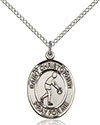 Sterling Silver St. Christopher/Basketball Pendant 8153