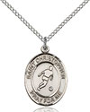 Sterling Silver St. Christopher/Soccer Pendant 8154