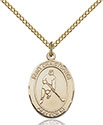 14kt Gold Filled St. Christopher/Ice Hockey Pendant 8155