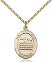 14kt Gold Filled St. Christopher/Swimming Pendant 8157