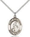 Sterling Silver St. Sebastian/Basketball Pendant 8163