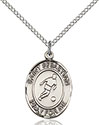 Sterling Silver St. Sebastian/Soccer Pendant 8164