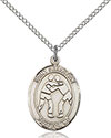 Sterling Silver St. Sebastian/Wrestling Pendant 8171