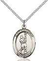 Sterling Silver St. Sebastian/Lacrosse Pendant 8174