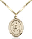 14kt Gold Filled St. Kateri Equestrian Pendant 8182